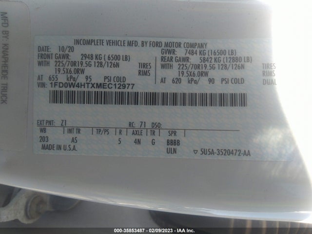 2021 Ford F-450, VIN: 1FD0W4HTXMEC12977