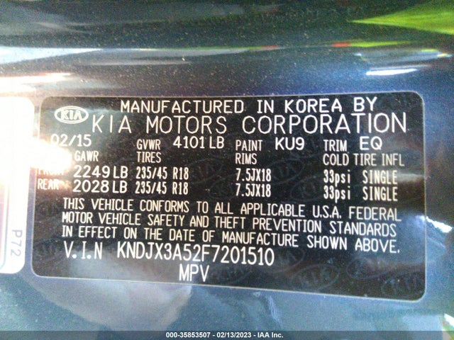 2015 Kia Soul, VIN: KNDJX3A52F7201510