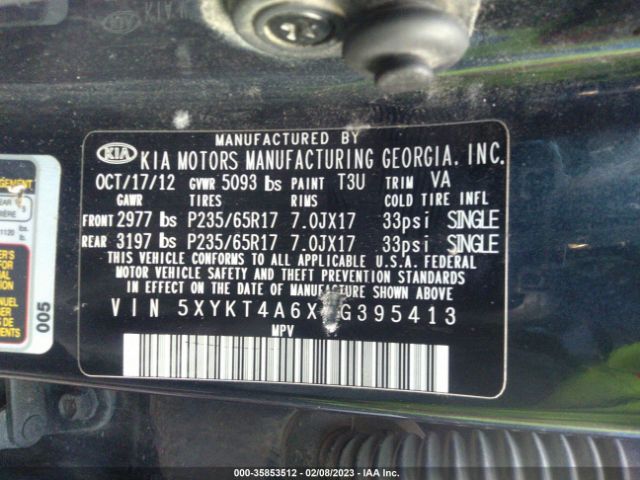 5XYKT4A6XDG395413 KIA SORENTO LX