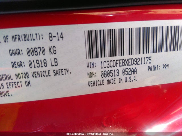 Dodge DART GT 2014 1C3CDFEBXED921175 Image 9
