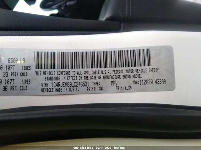 2020 JEEP GRAND CHEROKEE ALTITUDE VIN: 1C4RJEAG9LC246531