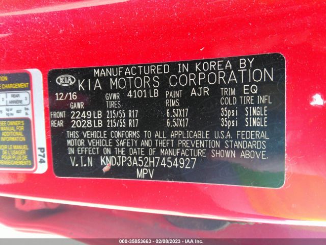 KNDJP3A52H7454927 KIA SOUL +