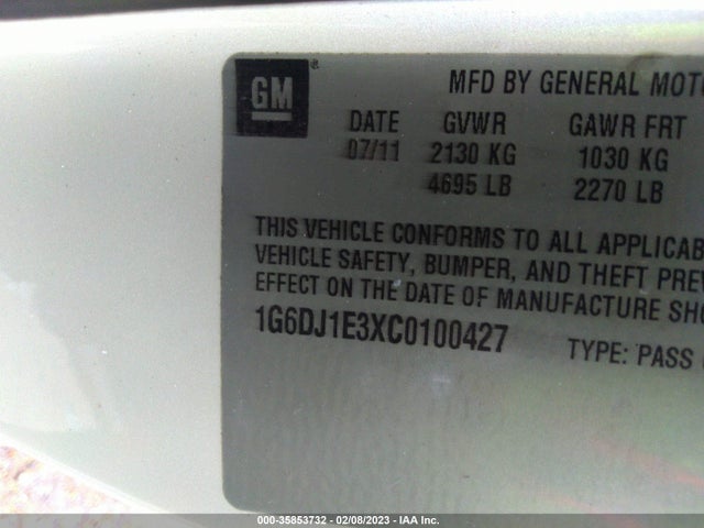 Cadillac CTS COUPE 2012 1G6DJ1E3XC0100427 Image 10