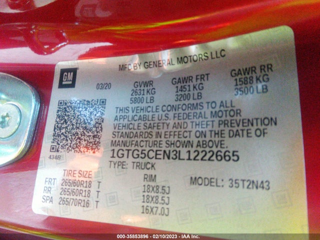GMC Canyon 2wd Sle 2020 1GTG5CEN3L1222665 Image 4