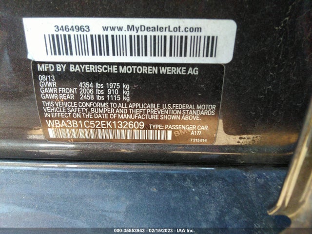 BMW 3 Series 320i 2014 WBA3B1C52EK132609 Image 11