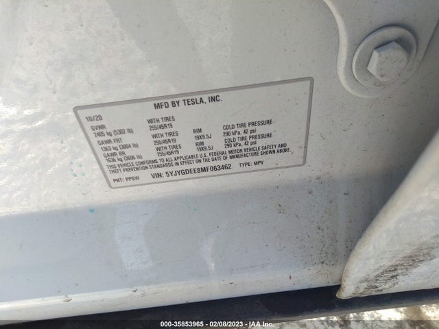 Tesla Model Y Long Range 2021 5YJYGDEE8MF063462 Image 9