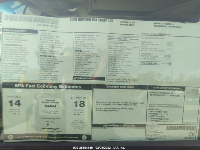 Hummer H3 2009 5GNEN13E898141479 Image 4