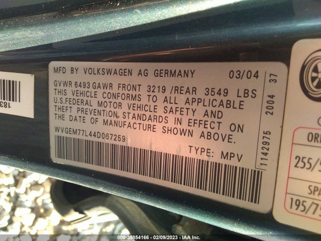 Volkswagen Touareg 2004 WVGEM77L44D067259 Image 10