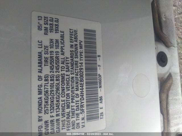 Acura Mdx Tech Pkg 2014 5FRYD4H44EB002914 Image 9