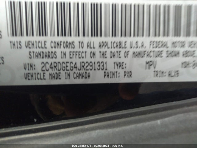 Dodge Grand Caravan Gt 2018 2C4RDGEG4JR291331 Image 9