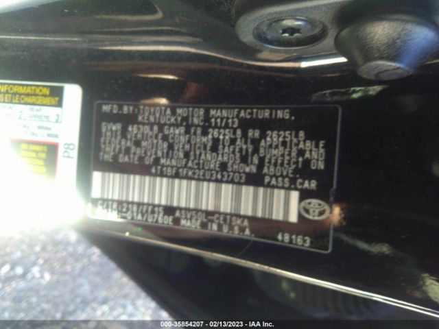 4T1BF1FK2EU343703 Toyota Camry L/le/xle/se/se Sport