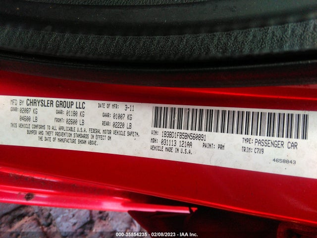 Dodge Avenger Mainstreet 2011 1B3BD1FB5BN560891 Image 10
