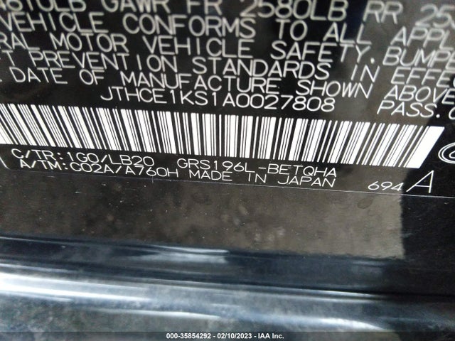 Lexus GS 350 2010 JTHCE1KS1A0027808 Image 10