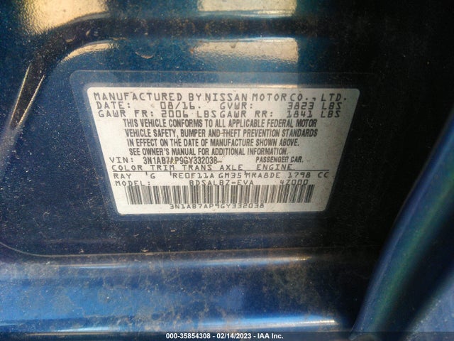 Nissan SENTRA S 2016 3N1AB7AP9GY332038 Image 9