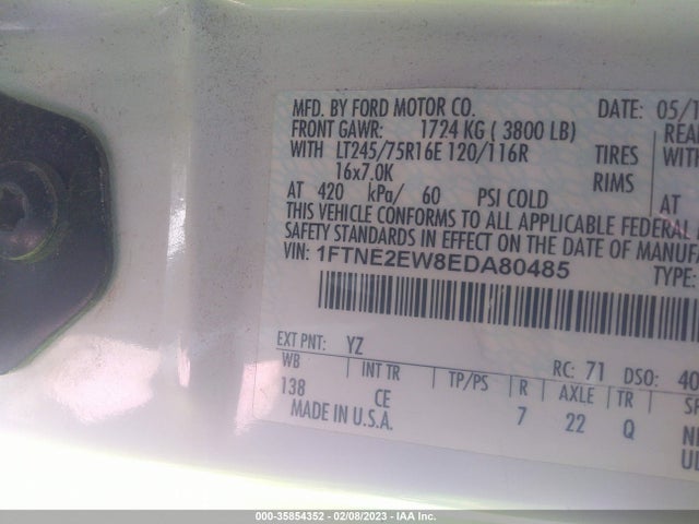 2014 Ford E-Series, VIN: 1FTNE2EW8EDA80485