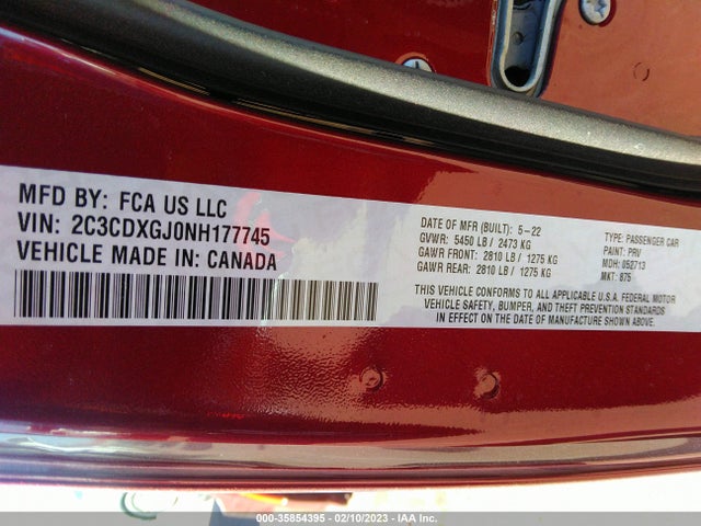 Dodge Charger Scat Pack 2022 2C3CDXGJ0NH177745 Image 9