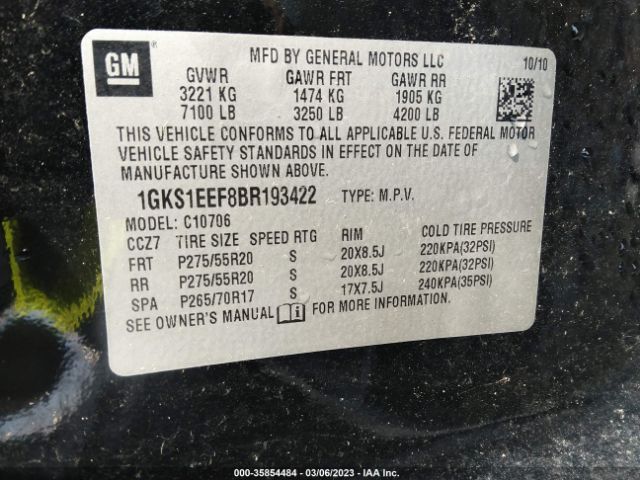 1GKS1EEF8BR193422 GMC YUKON DENALI