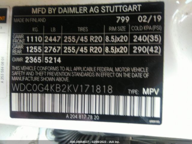 WDC0G4KB2KV171818 Mercedes-Benz Glc Glc 300