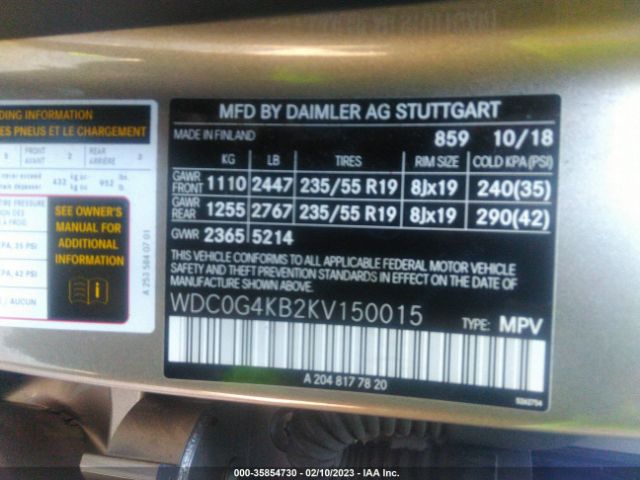 WDC0G4KB2KV150015 Mercedes-Benz Glc Glc 300