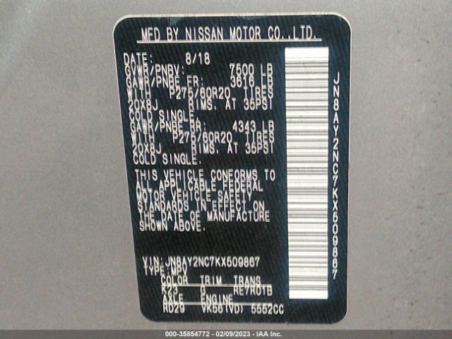 JN8AY2NC7KX509867 Nissan Armada Sl