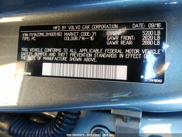 2017 Volvo S90, VIN: YV1A22ML2H1005182