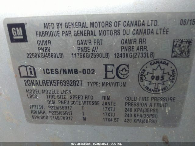 2GKALREK5F6392827 GMC Terrain Sle