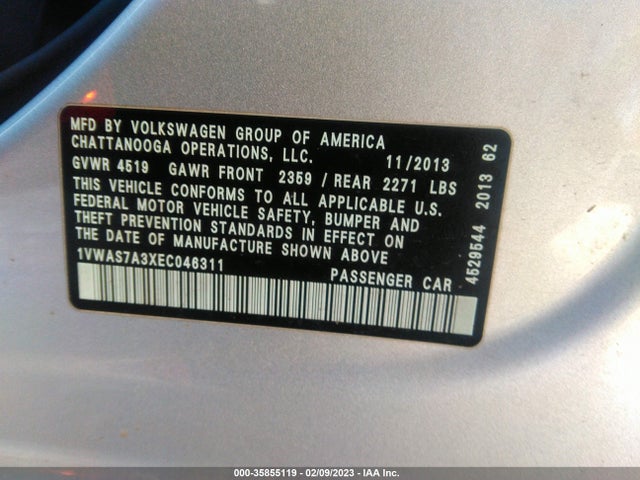 1VWAS7A3XEC046311 Volkswagen PASSAT S