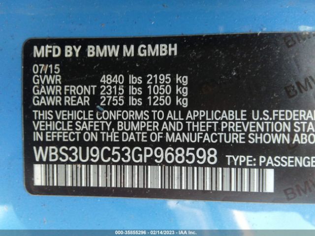 WBS3U9C53GP968598 BMW M4