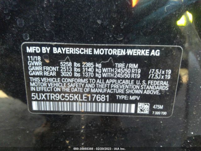 5UXTR9C55KLE17681 BMW X3 Xdrive30i