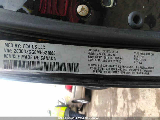 Dodge Challenger Sxt 2021 2C3CDZGG0MH521668 Image 9
