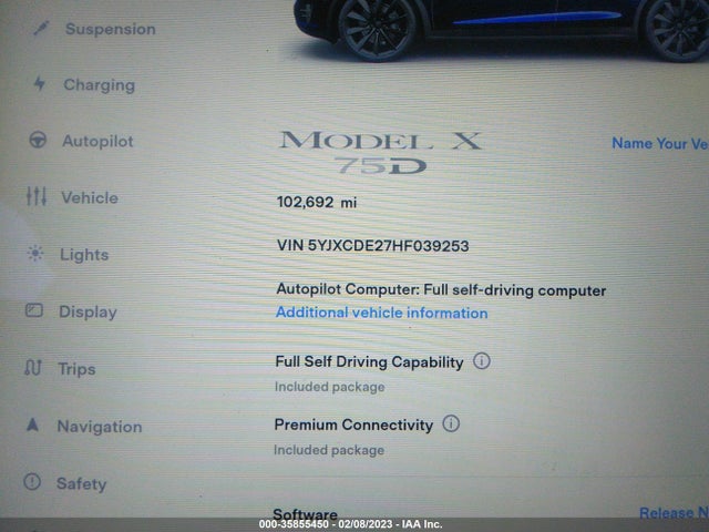Tesla Model X 90d/75d/100d 2017 5YJXCDE27HF039253 Image 9