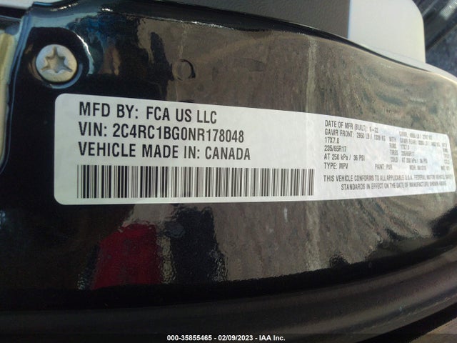 2022 Chrysler Pacifica, VIN: 2C4RC1BG0NR178048