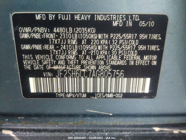 JF2SH6CC7AG805756 Subaru Forester 2.5x Premium