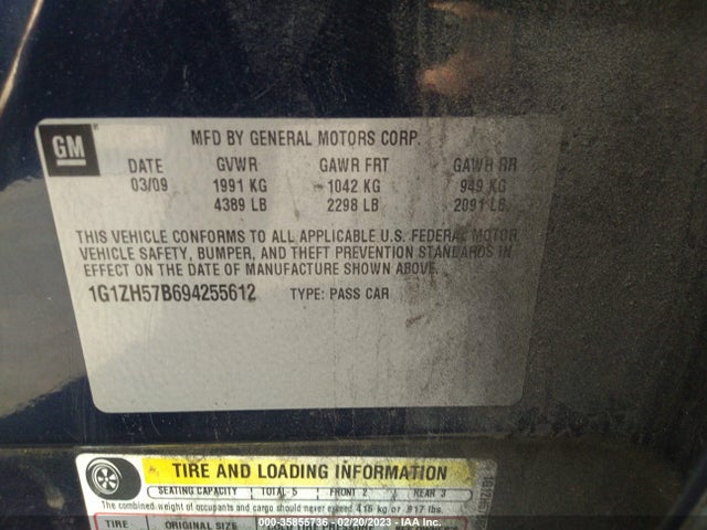 1G1ZH57B694255612 Chevrolet Malibu