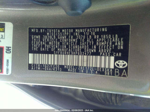 Toyota COROLLA SE 2017 5YFBURHE9HP602477 Image 10