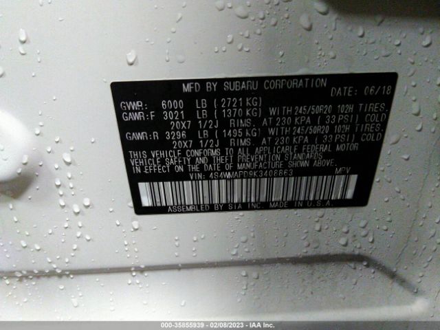 4S4WMAPD9K3408863 Subaru Ascent Limited