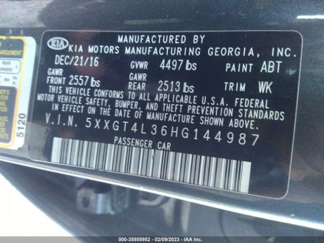 5XXGT4L36HG144987 KIA Optima Lx
