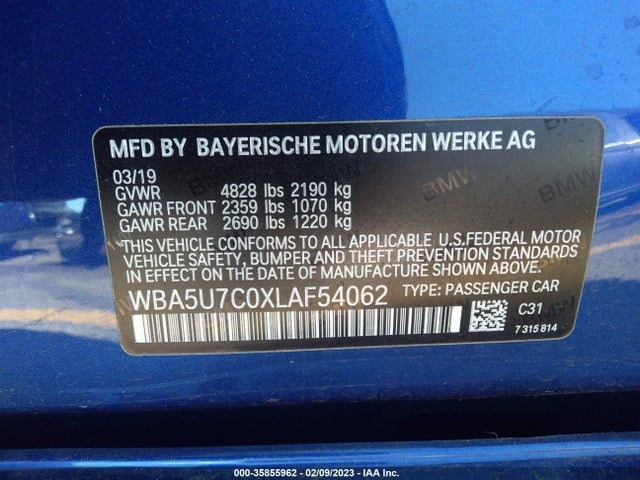BMW 3 Series M340i 2020 аукцион фото