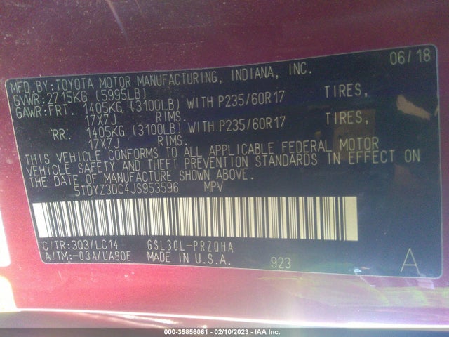 Toyota Sienna Xle Auto Access 2018 5TDYZ3DC4JS953596 Image 10