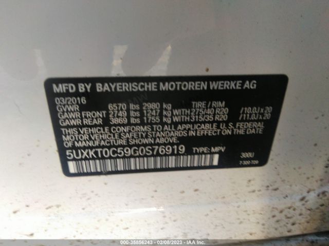 5UXKT0C59G0S76919 BMW X5 Edrive Xdrive40e