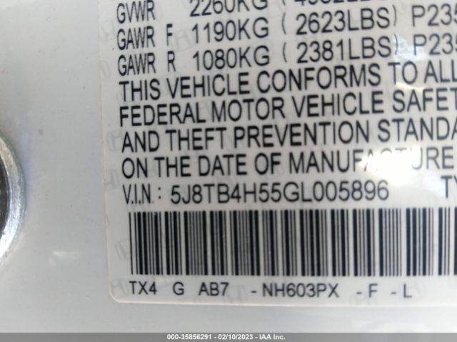 5J8TB4H55GL005896 Acura Rdx Tech Pkg/tech