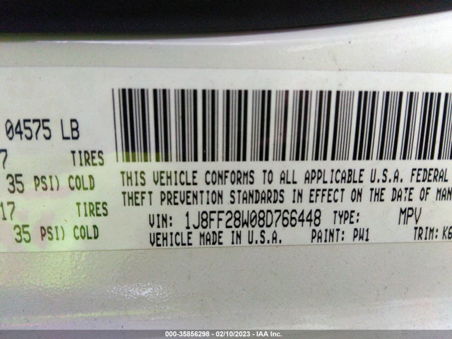2008 JEEP PATRIOT SPORT VIN: 1J8FF28W08D766448