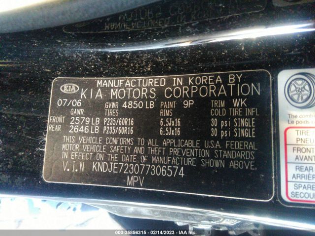 KNDJE723077306574 KIA Sportage Ex