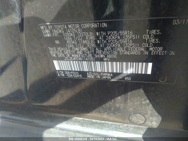 2011 SCION XB VIN: JTLZE4FEXB1141551