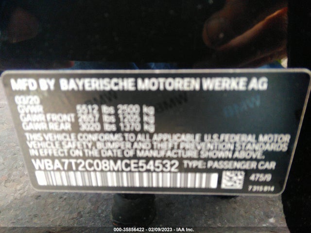 BMW 7 Series 740i 2021 аукцион фото