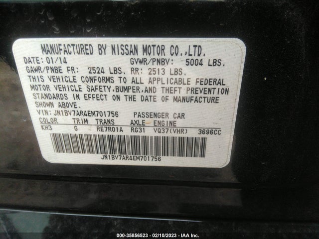 JN1BV7AR4EM701756 Infiniti Q50 Premium