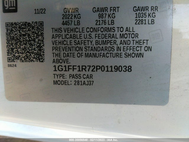 Chevrolet CAMARO LT1 2023 1G1FF1R72P0119038 Image 10