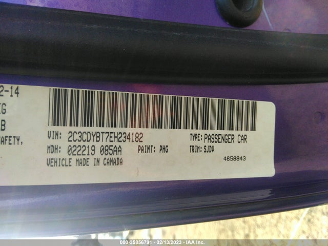 Dodge Challenger Shaker Pkg 2014 2C3CDYBT7EH234182 Image 9