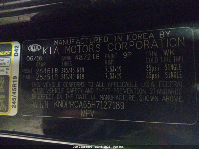 KNDPRCA65H7127189 KIA Sportage Sx Turbo