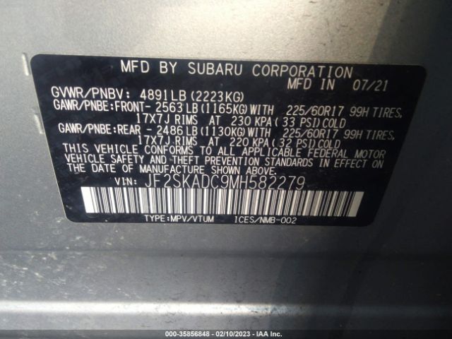 JF2SKADC9MH582279 Subaru Forester